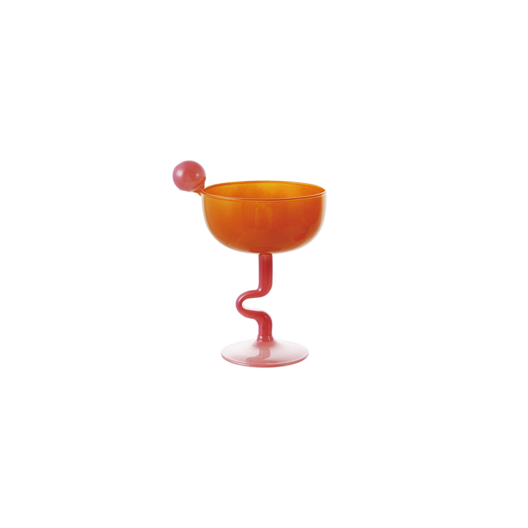 Hazel Mazel Squiggle Stem Coupe Glass