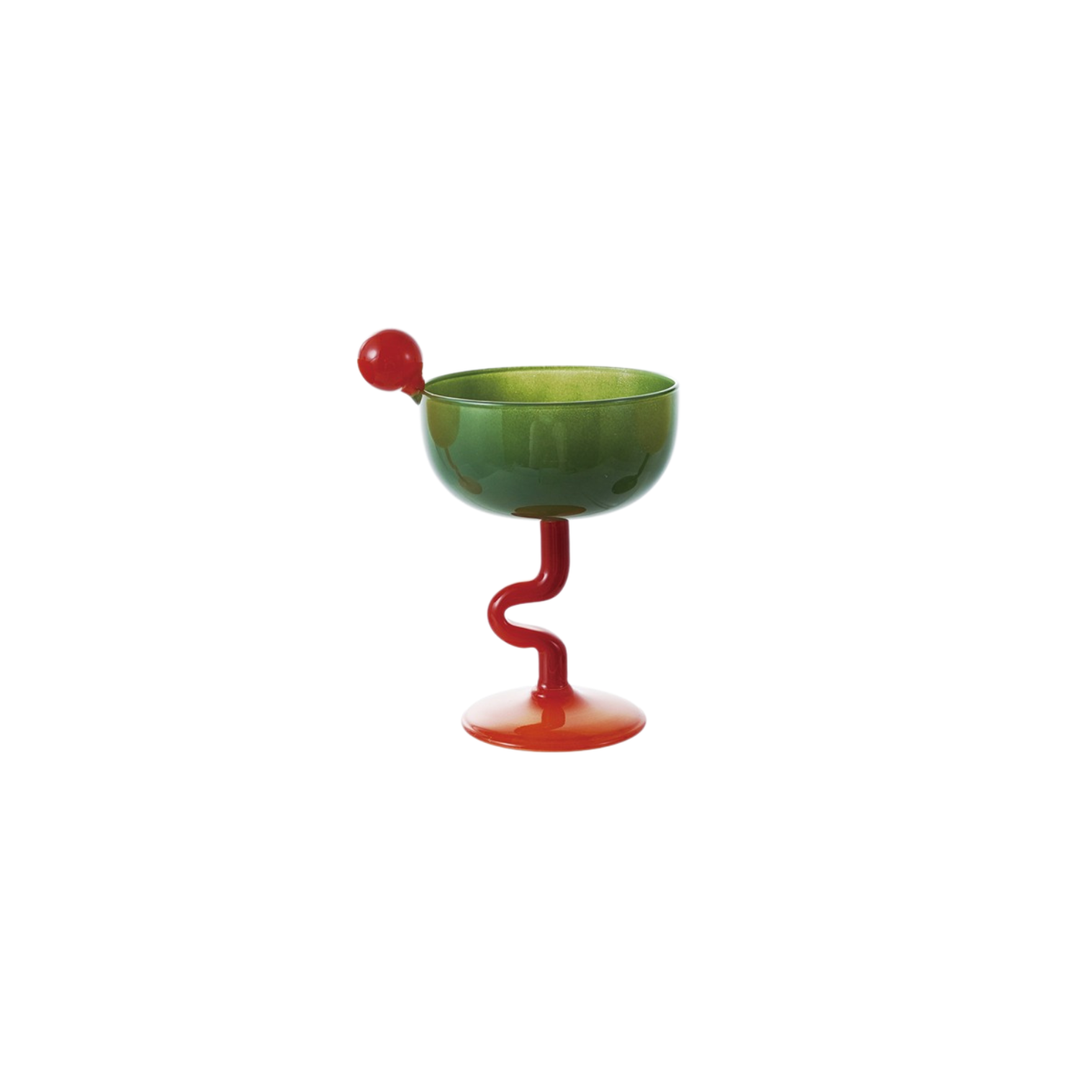 Hazel Mazel Squiggle Stem Coupe Glass