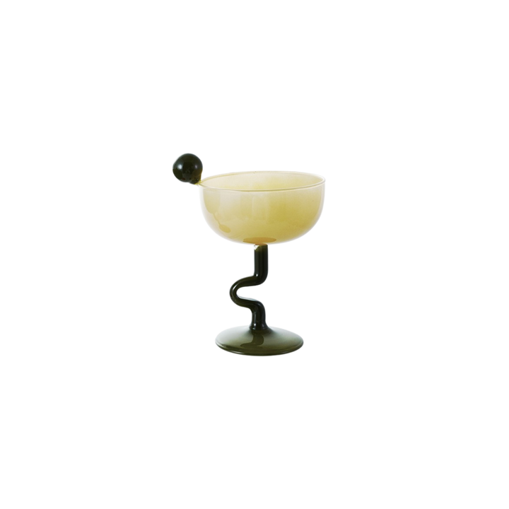 Hazel Mazel Squiggle Stem Coupe Glass