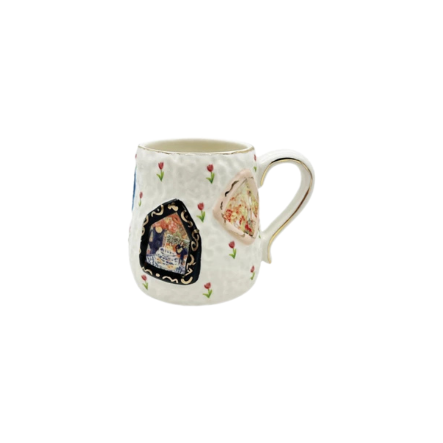 Embossed Hand-Painted Mug