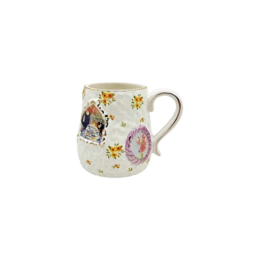 Embossed Hand-Painted Mug