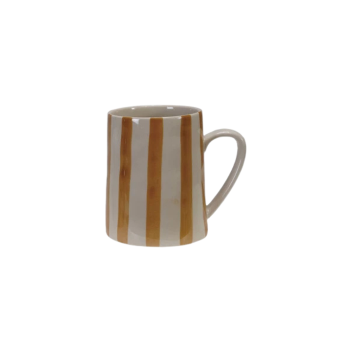 Hand-Painted Striped Mug