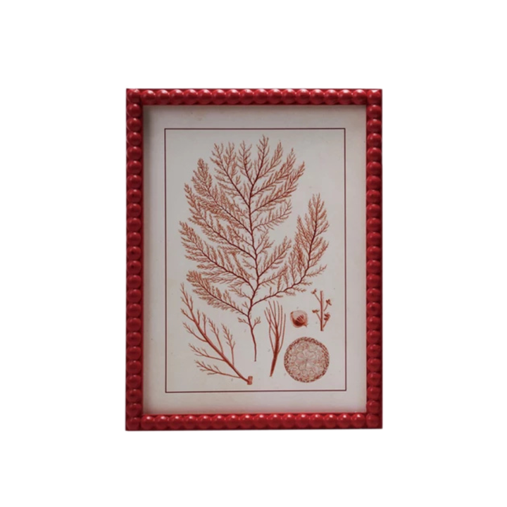 Wood Framed Glass Wall Décor with Hobnail Frame
