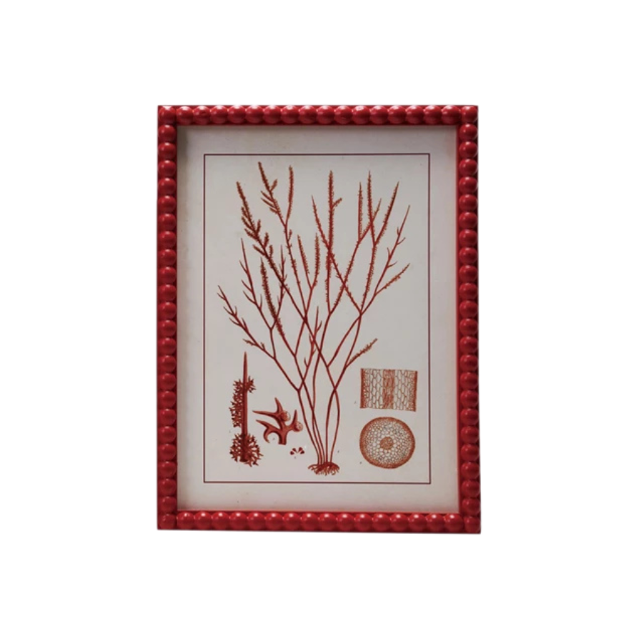 Wood Framed Glass Wall Décor with Hobnail Frame