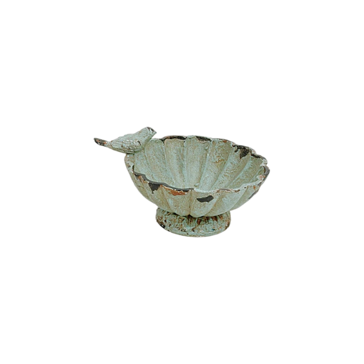 Decorative Pewter Footed Dish with 3D Bird