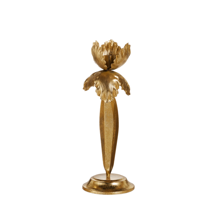 Gold Flowers Candle Holder