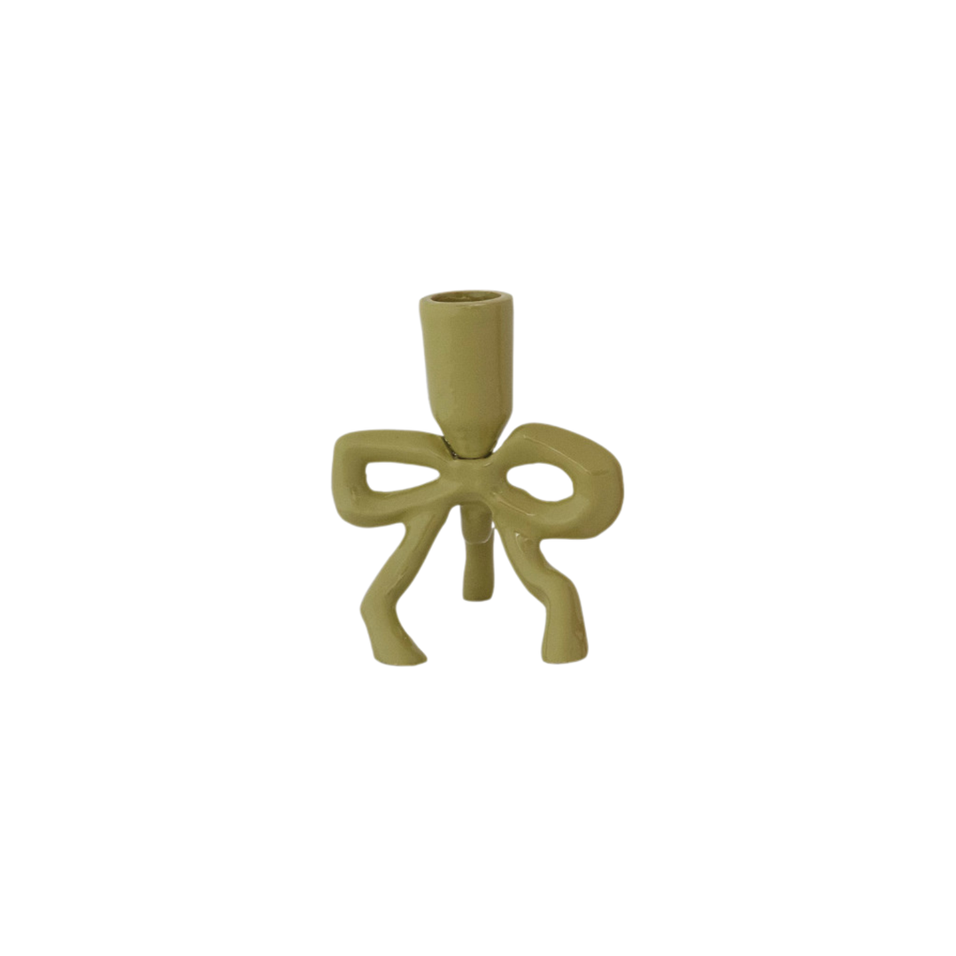 Cast Aluminum Taper Holder with Bow Shaped Base