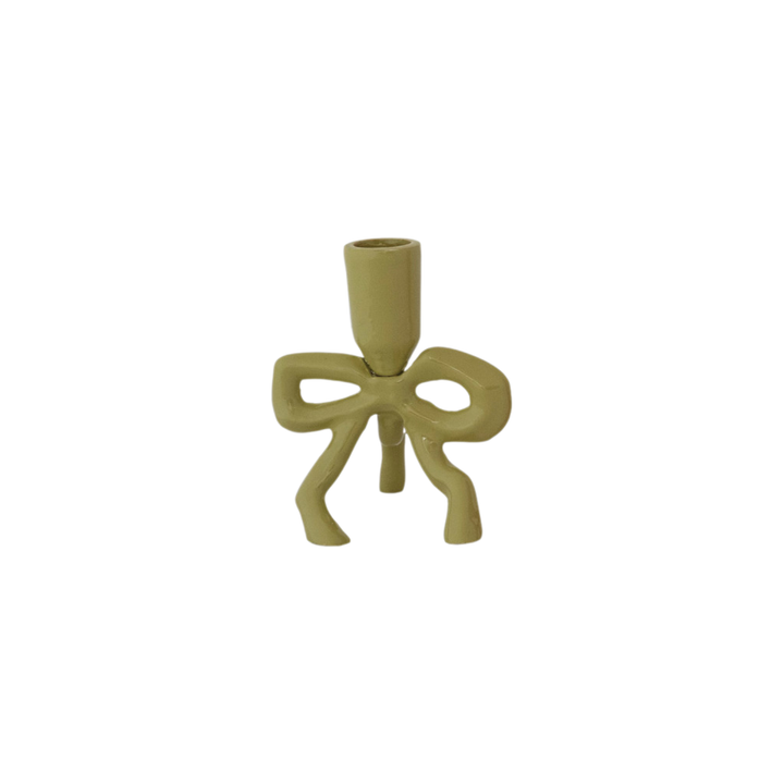 Cast Aluminum Taper Holder with Bow Shaped Base