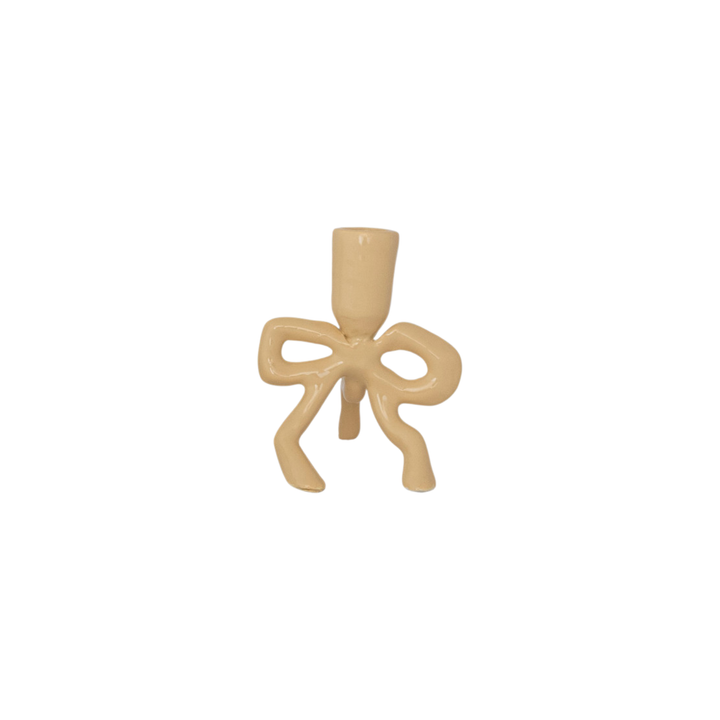 Cast Aluminum Taper Holder with Bow Shaped Base