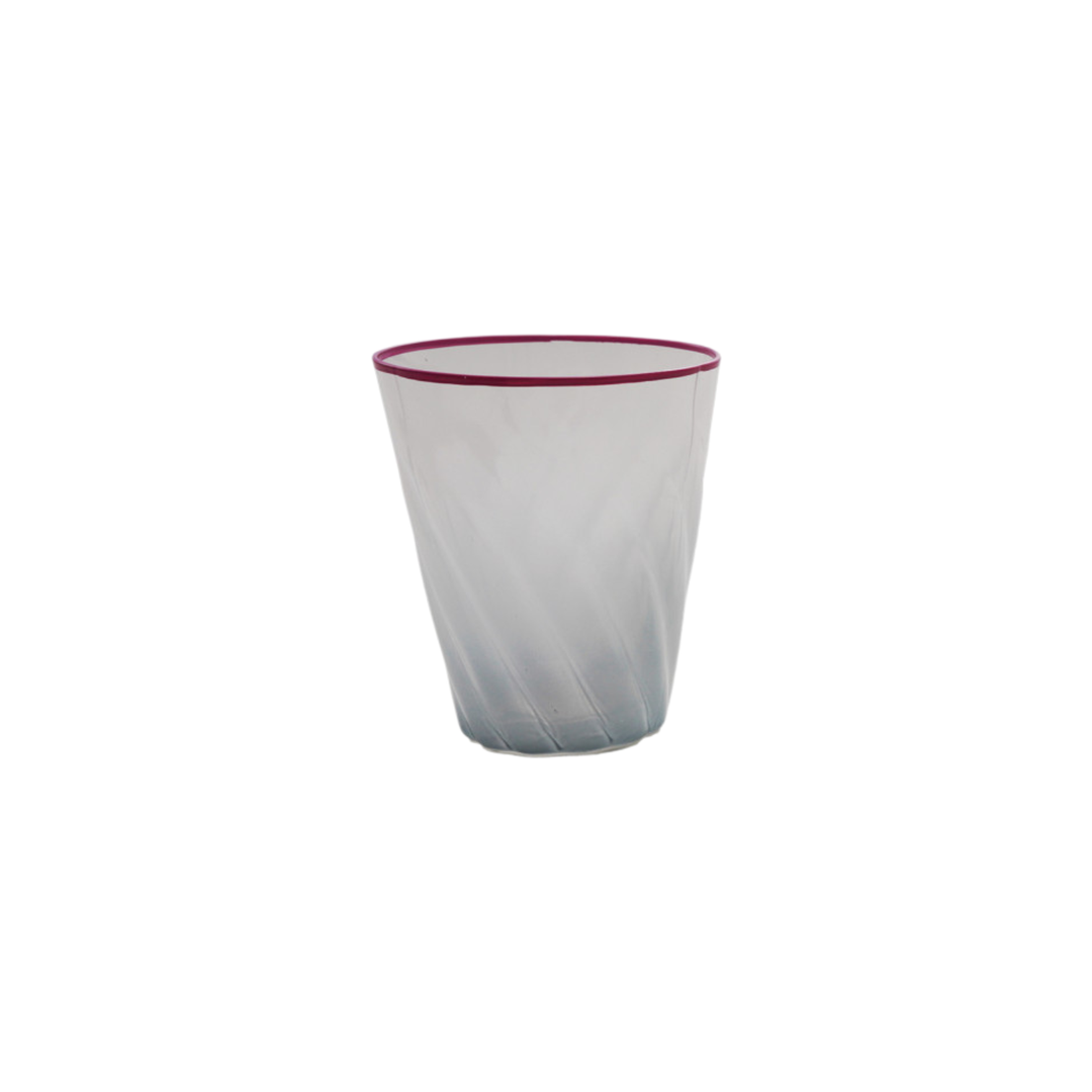 Twisted Ombre Drinking Glass with Colored Rim