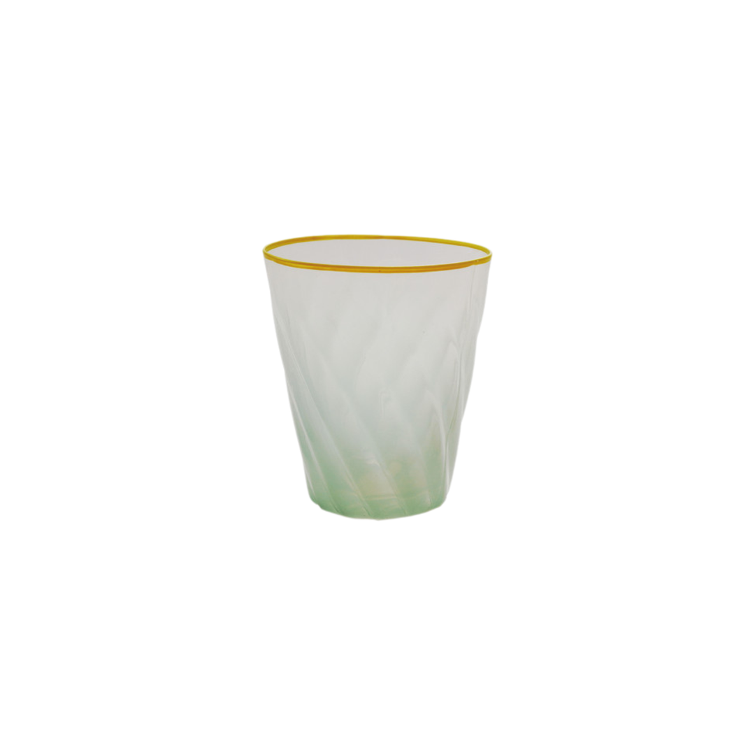 Twisted Ombre Drinking Glass with Colored Rim