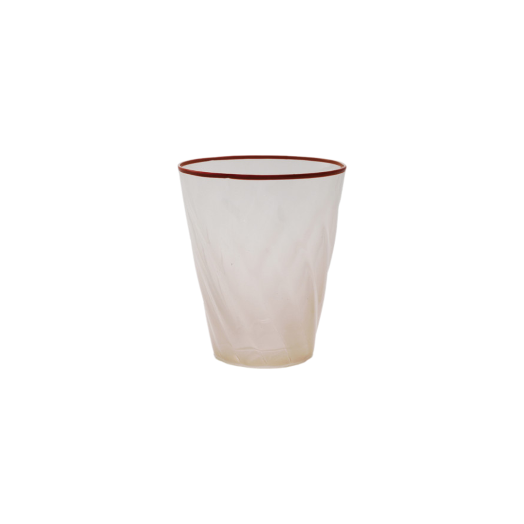 Twisted Ombre Drinking Glass with Colored Rim