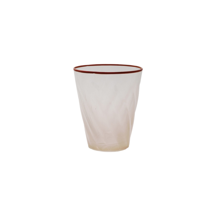 Twisted Ombre Drinking Glass with Colored Rim