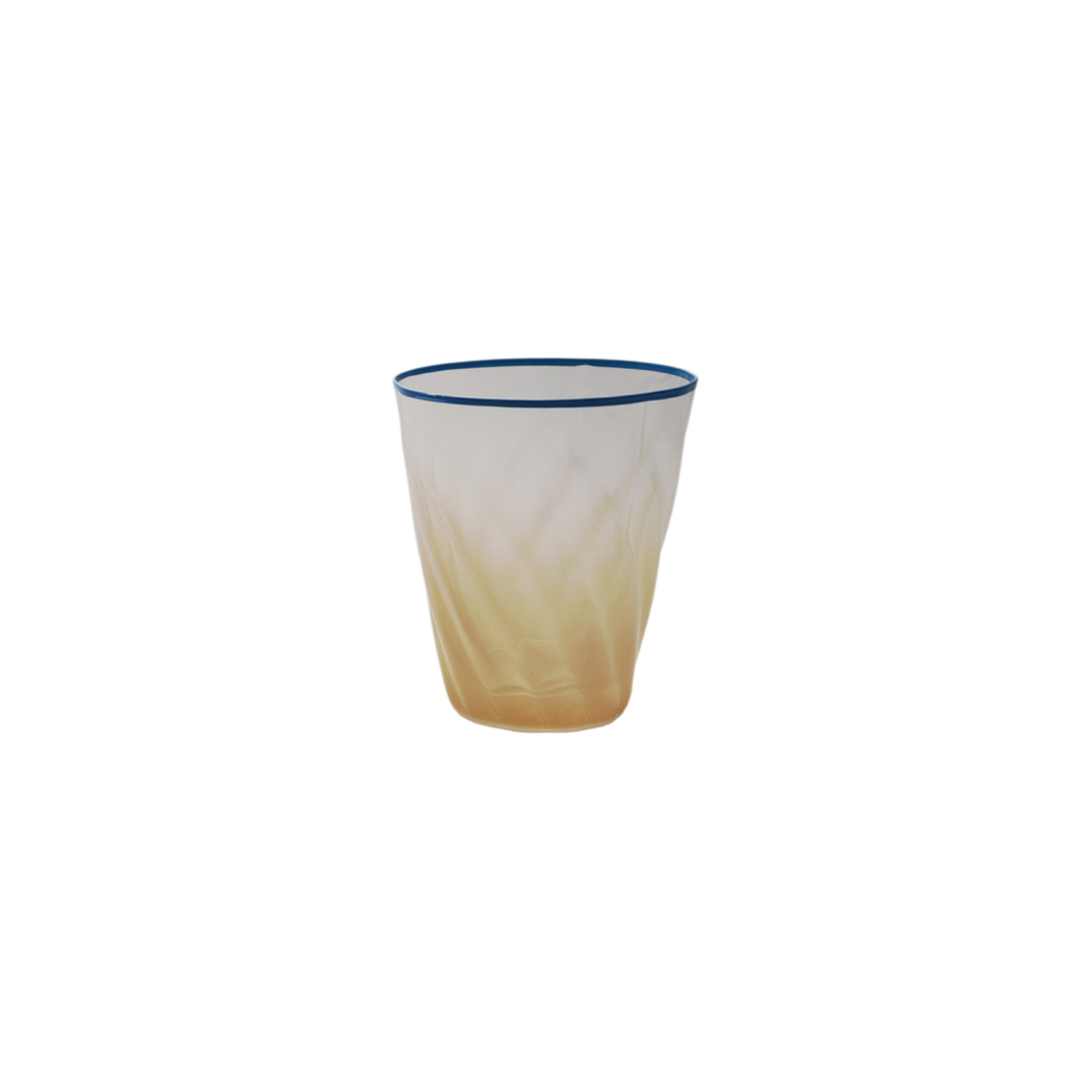 Twisted Ombre Drinking Glass with Colored Rim