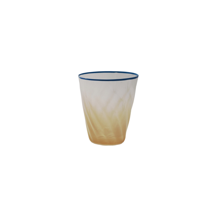 Twisted Ombre Drinking Glass with Colored Rim