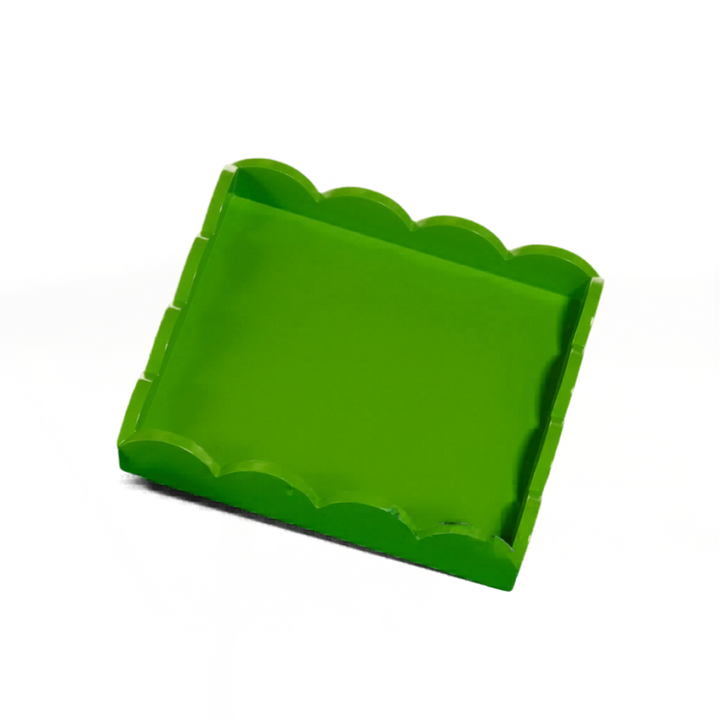 Green Scalloped Tray