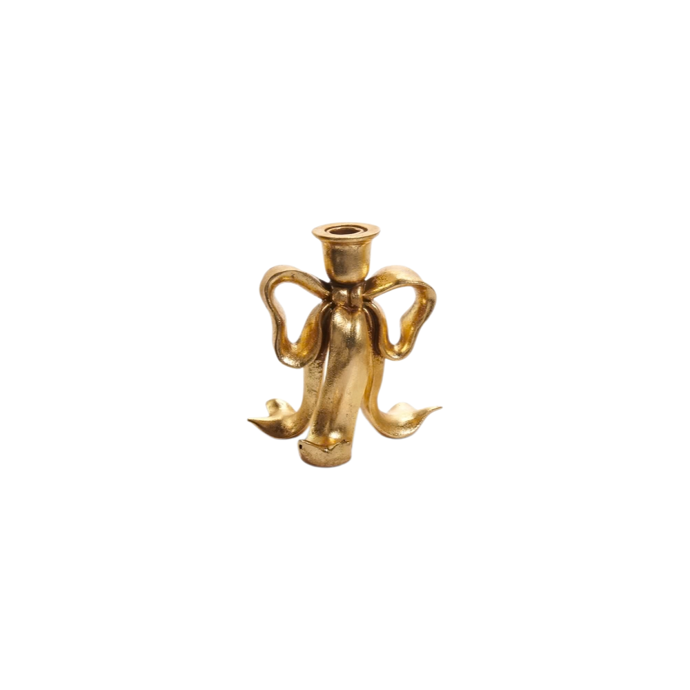 Gold Bow Candlestick