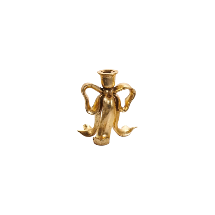 Gold Bow Candlestick