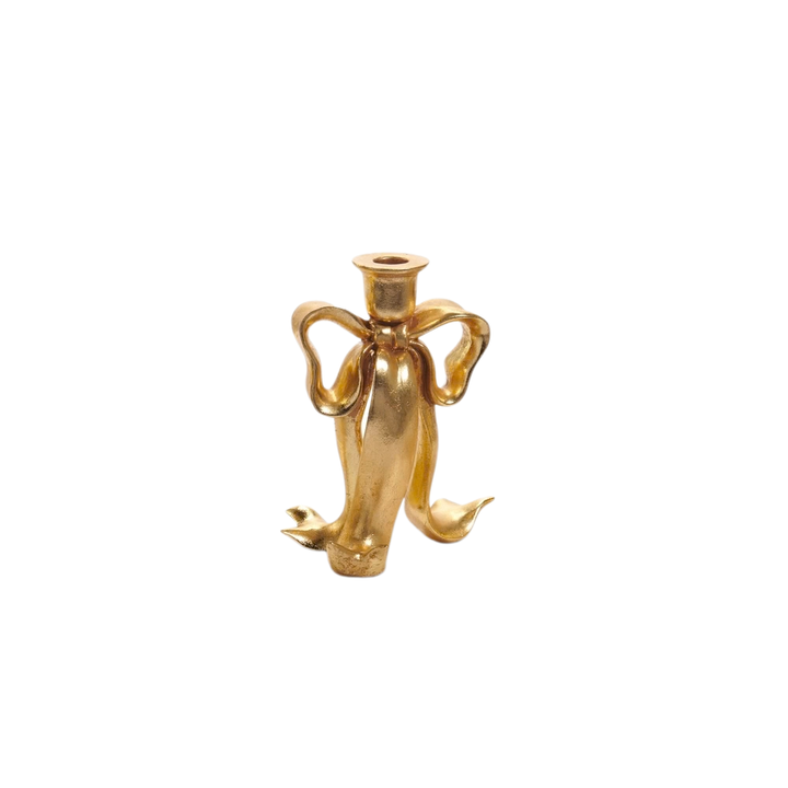Gold Bow Candlestick
