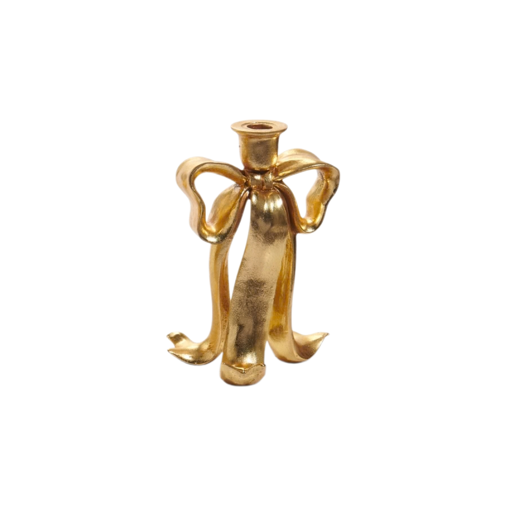 Gold Bow Candlestick