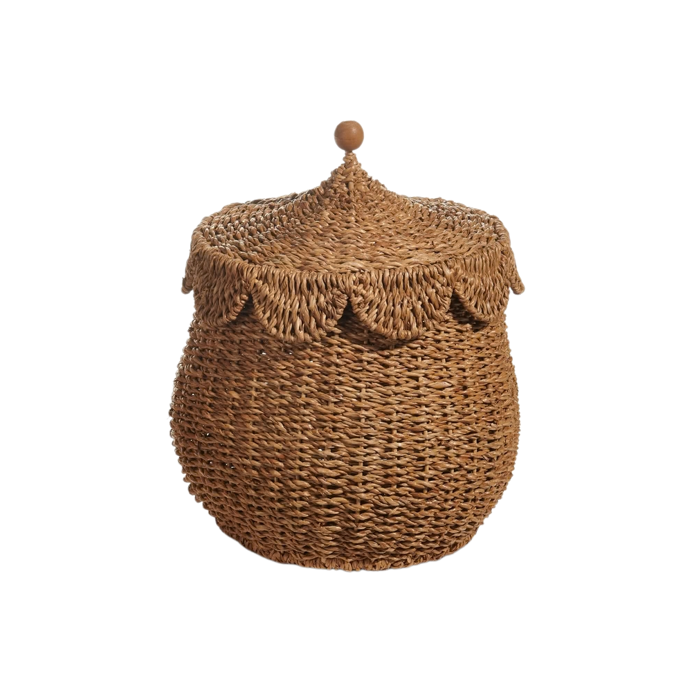 Natural Lidded Basket