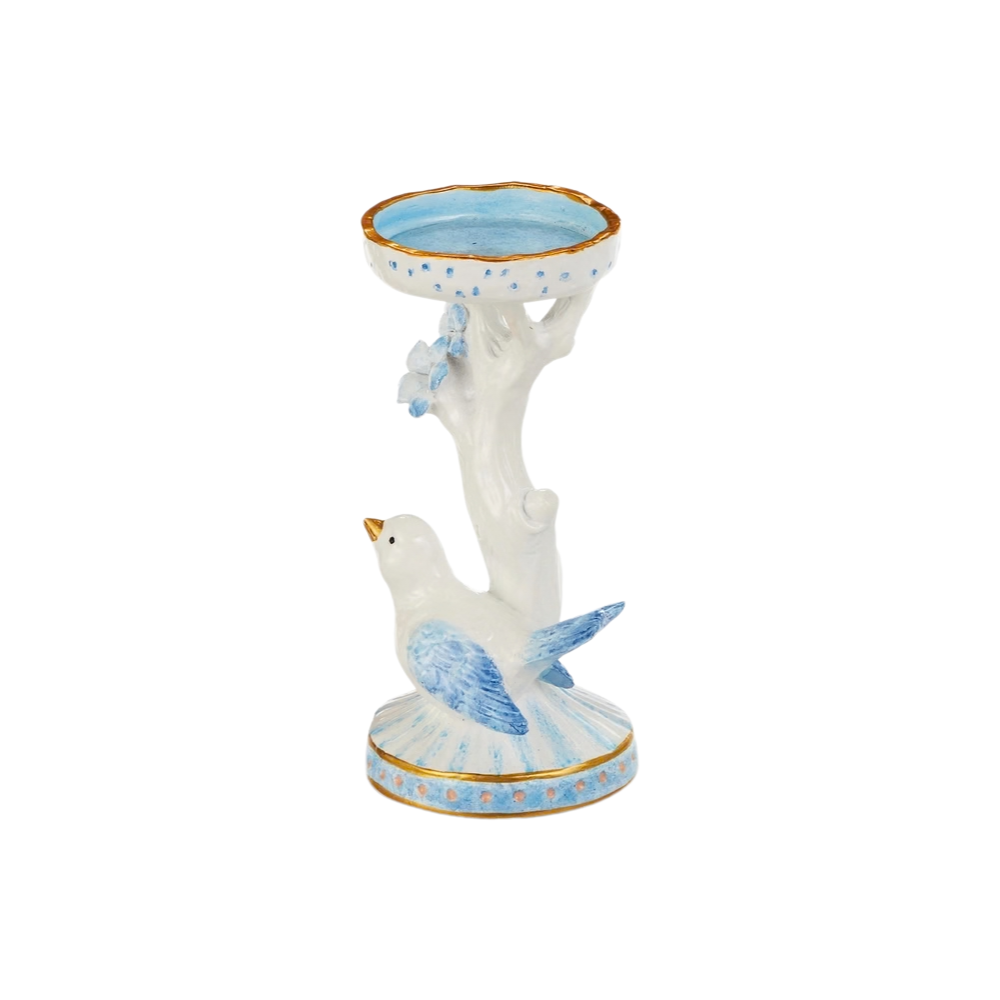 Blue & White Bird Candle Holders
