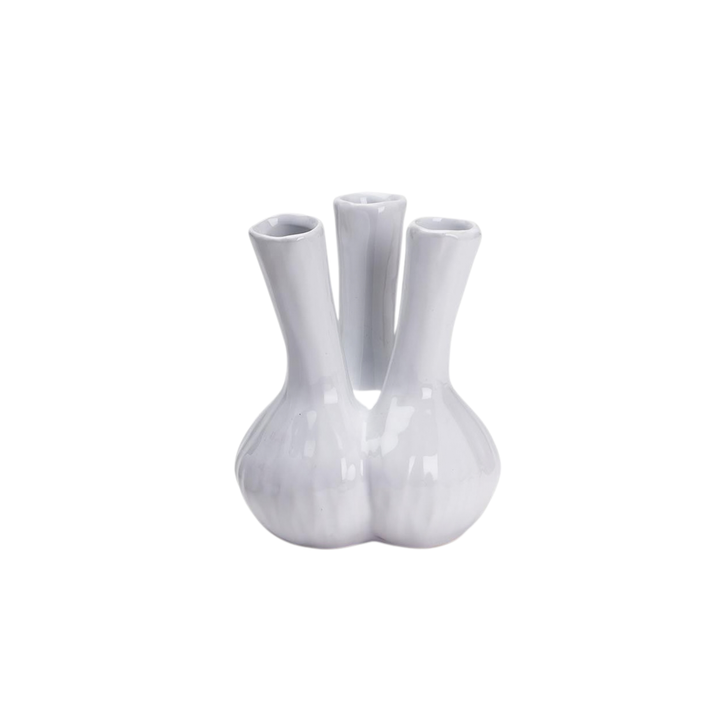 White 3 Stem Vase