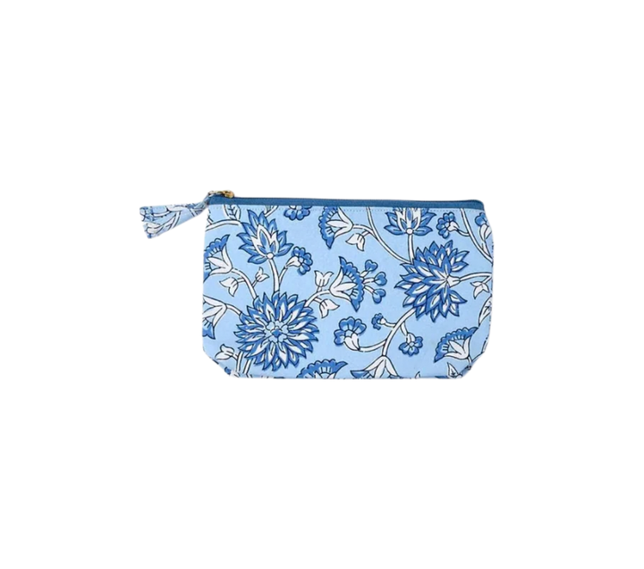 Blue Block Print Multipurpose Pouch