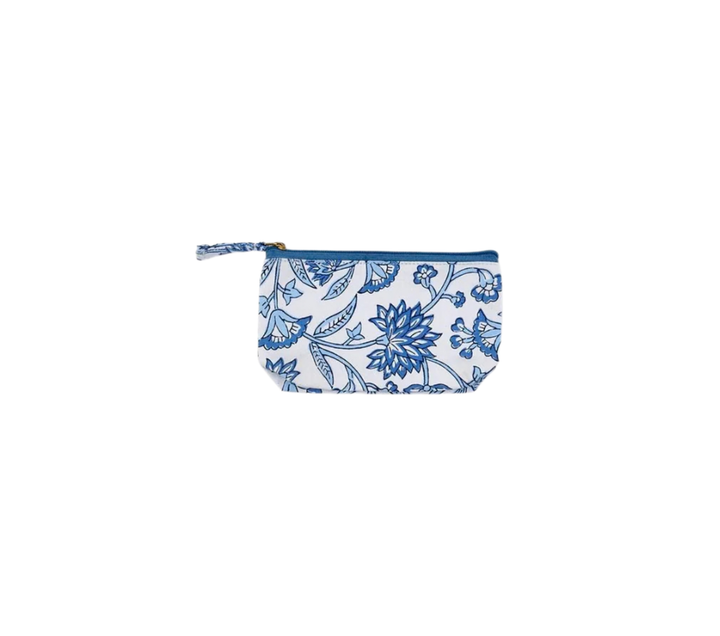 Blue Block Print Multipurpose Pouch