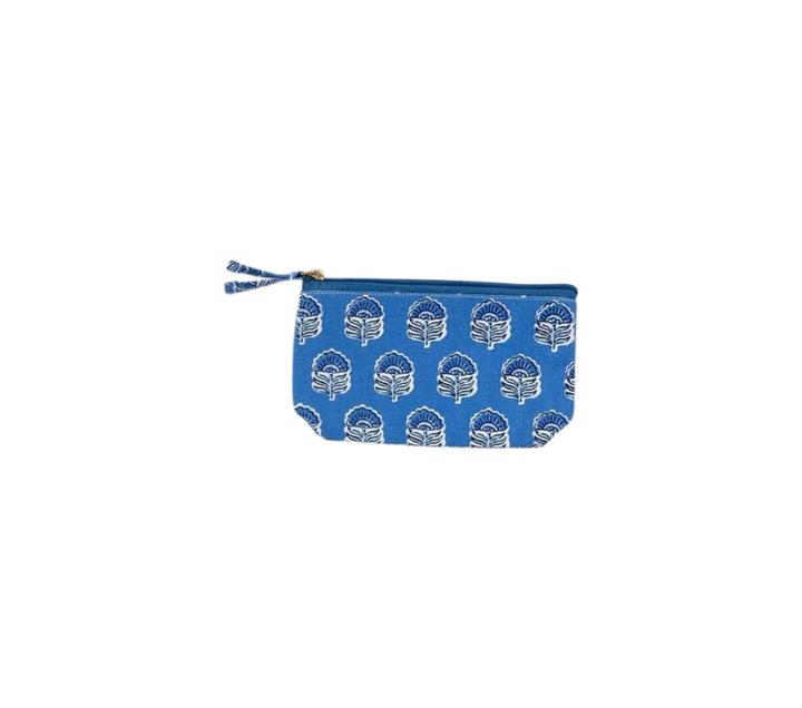 Blue Block Print Multipurpose Pouch