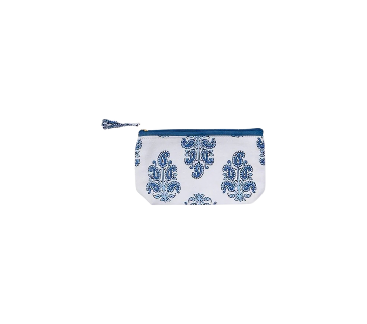 Blue Block Print Multipurpose Pouch