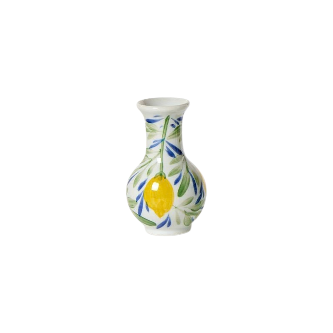 Lemon Grove Hand-Painted Mini Lemon Vase