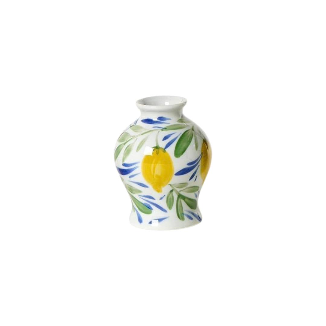 Lemon Grove Hand-Painted Mini Lemon Vase