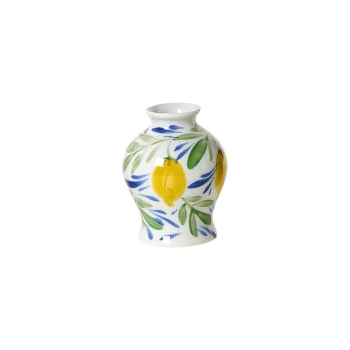 Lemon Grove Hand-Painted Mini Lemon Vase