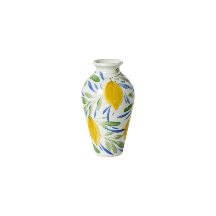 Lemon Grove Hand-Painted Mini Lemon Vase