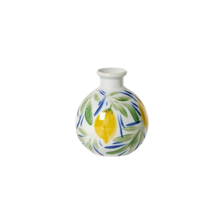 Lemon Grove Hand-Painted Mini Lemon Vase