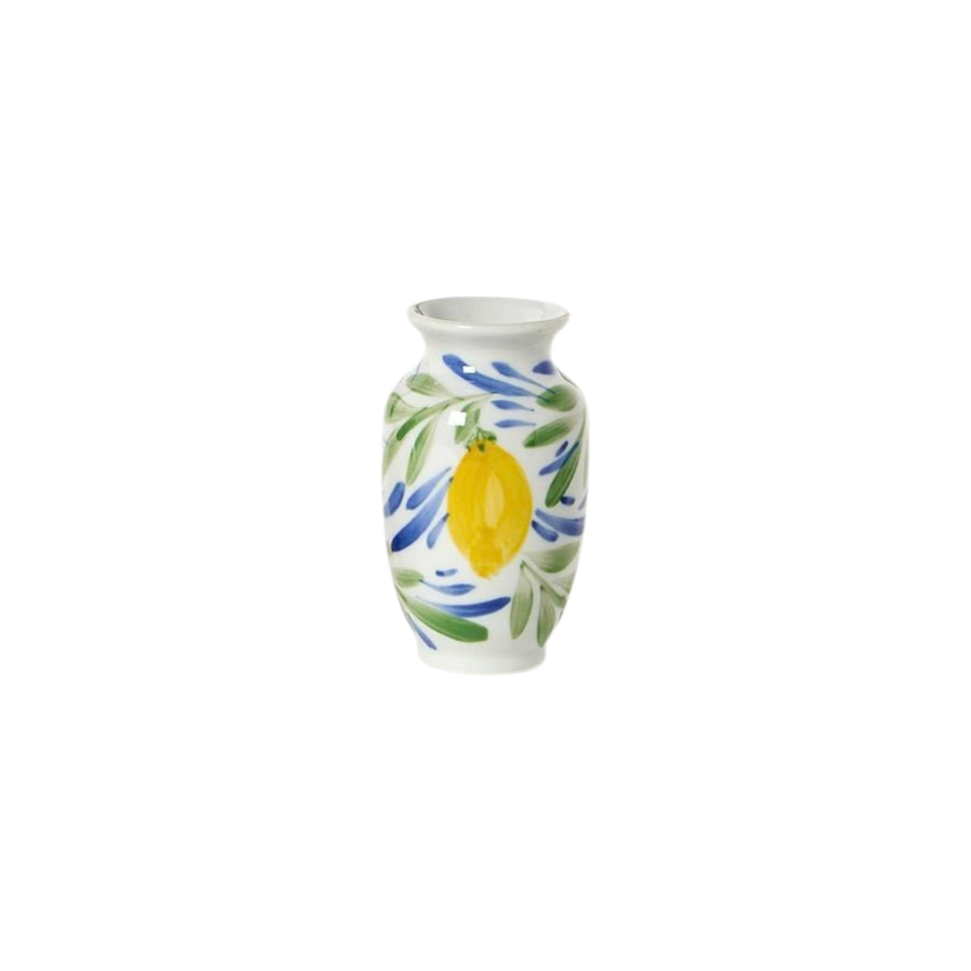 Lemon Grove Hand-Painted Mini Lemon Vase