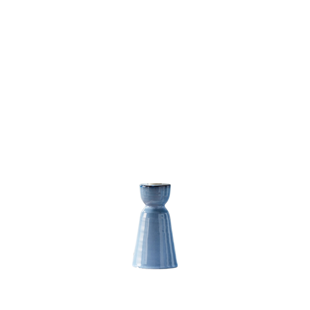 Blue Libbey Taper Holder