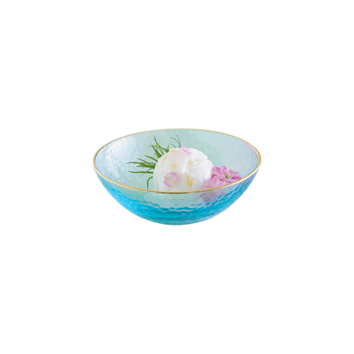 Glitterville Rainbow Glass Dessert Bowl
