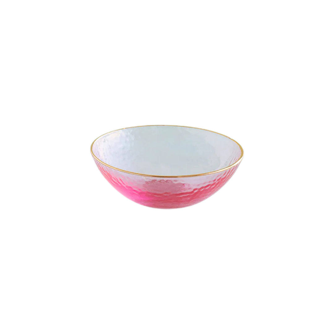 Glitterville Rainbow Glass Dessert Bowl