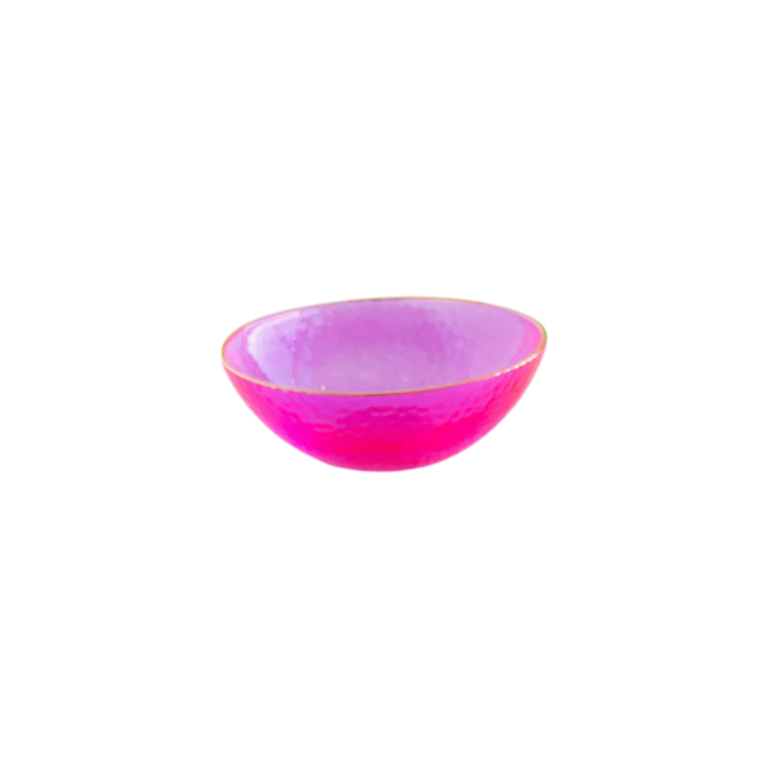 Glitterville Rainbow Glass Dessert Bowl