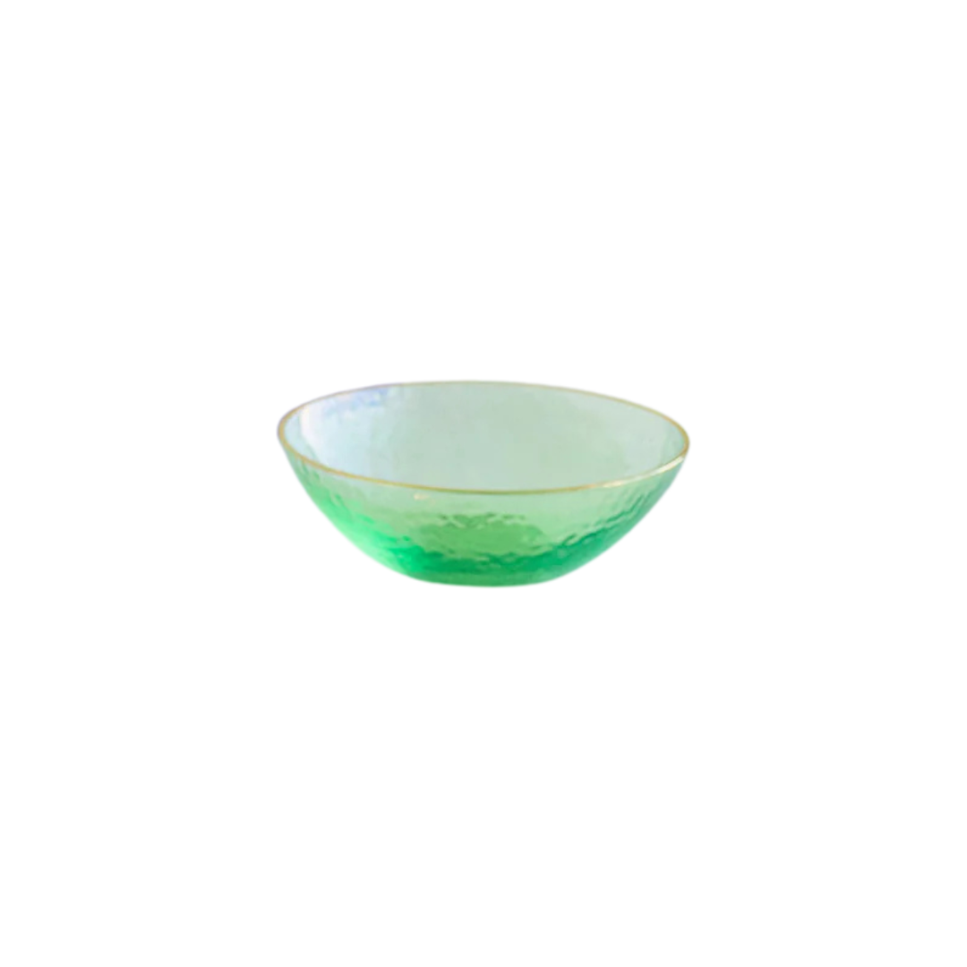 Glitterville Rainbow Glass Dessert Bowl