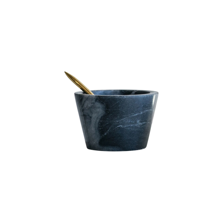 Marble Bowl with Brass Spoon