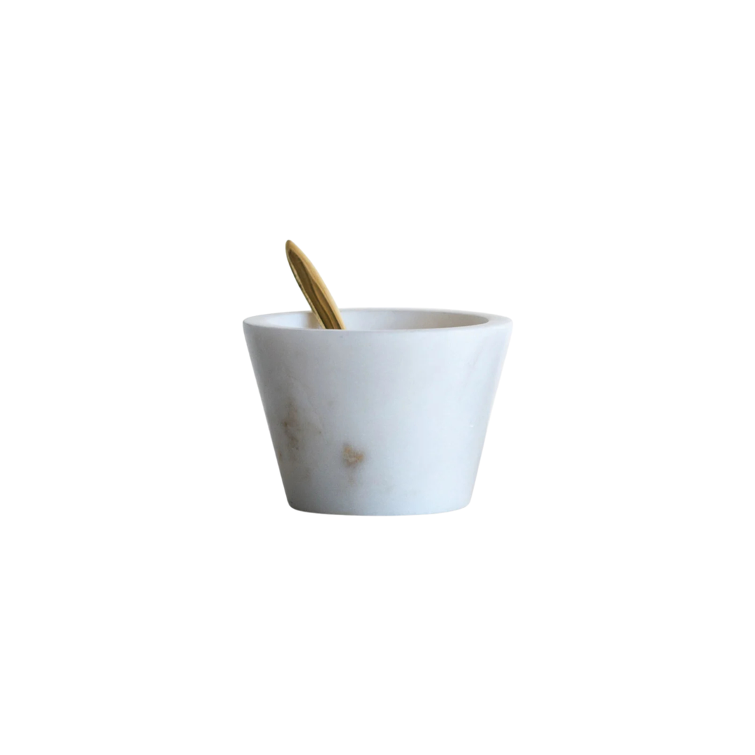 Marble Bowl with Brass Spoon