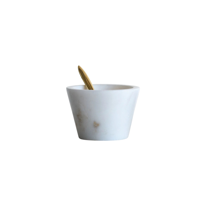 Marble Bowl with Brass Spoon