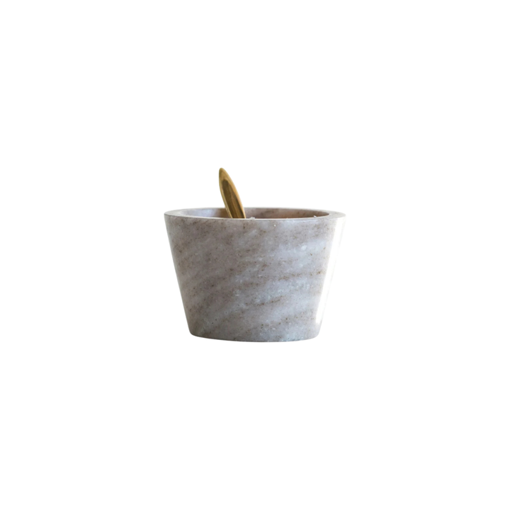 Marble Bowl with Brass Spoon