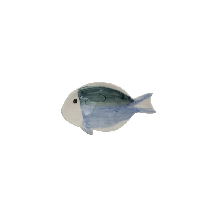 Hand-painted Stoneware Fish Dish