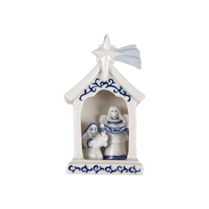 Kurt Adler Delft Blue Porcelain Holy Family Ornament