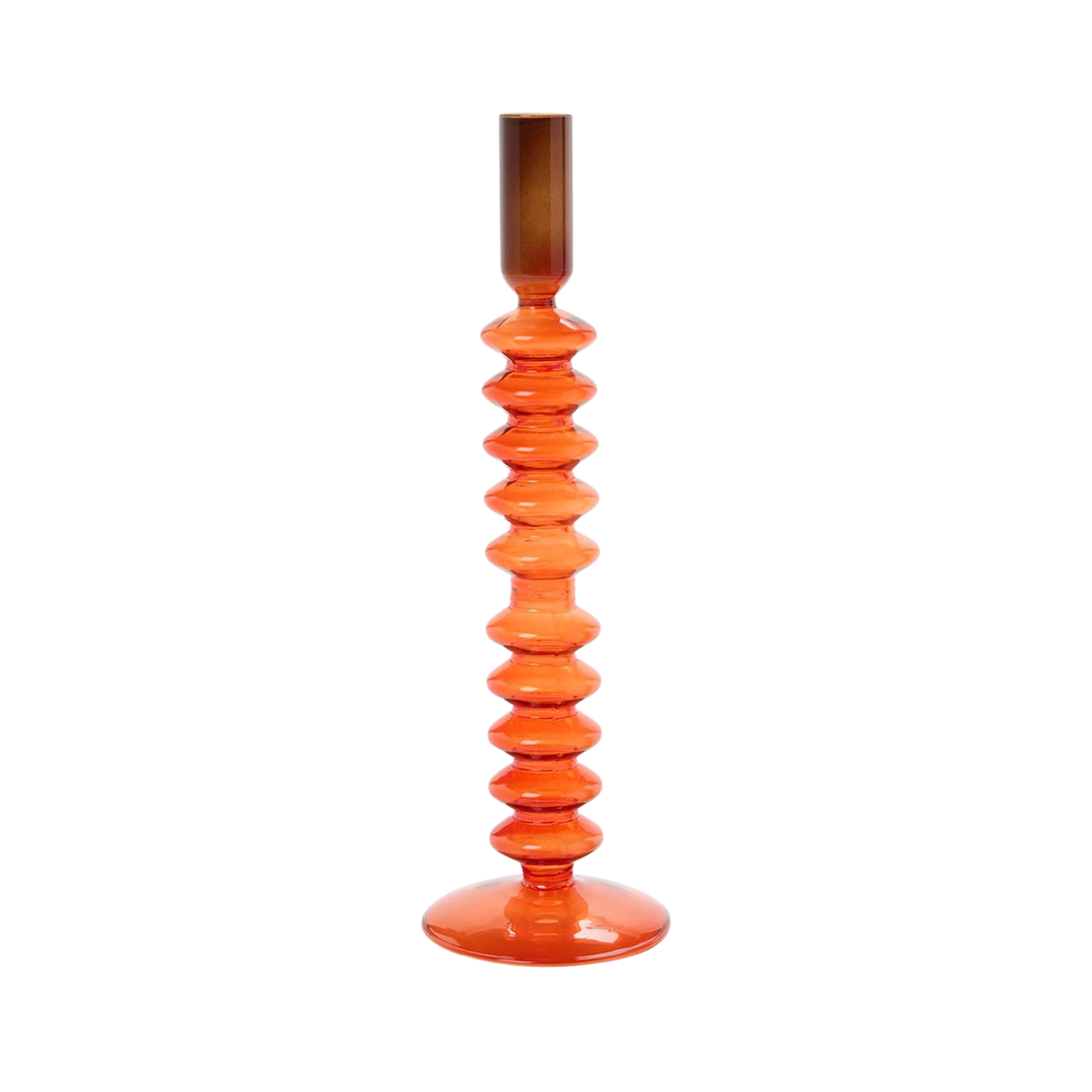 Hand-Blown Glass Tapered Candleholder