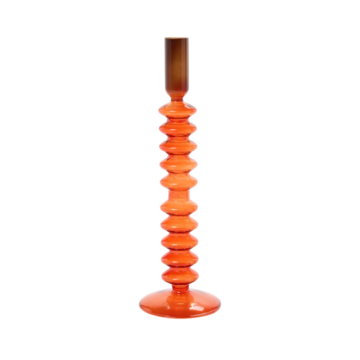 Hand-Blown Glass Tapered Candleholder